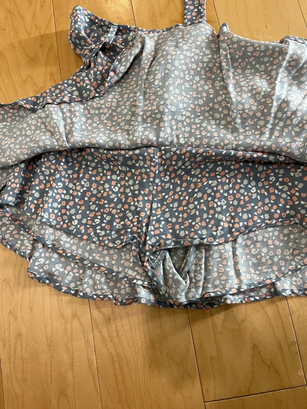 URBAN Romantics Dusty Blue Circle Skirt with Pink & Cream Spots - Picture 4 of 4